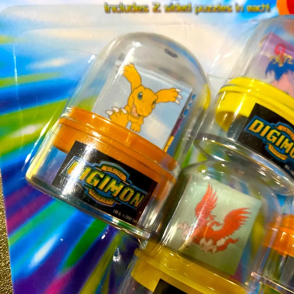 DIGITAL DIGIMON MONSTERS VTG 2000 NWT PARTY FAVORS 4 ROLLING STAMPERS 4 PUZZLES